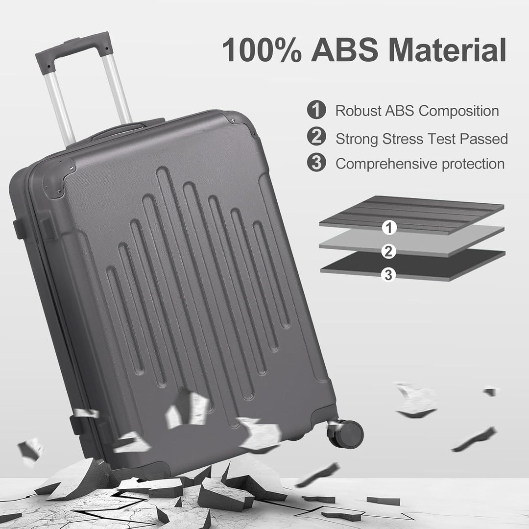 LALAHO Kofferset 4 teilig Hartschale, Reisekoffer mit Rollen Gross, Koffer Set 4 Stück aus ABS, Hand
