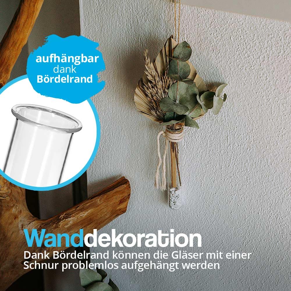 Tuuters 25x Glas Reagenzgläser mit Korken, Reagenzglas mit Bördelrand (160 x Ø 16mm) 160 x Ø 16mm Na