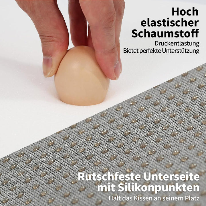 BUYUE Stuhlkissen 6,5 cm dick, U-Form Sitzkissen 40x40 cm mit hochdichtem Schaumstoff, Stoffbezug, r