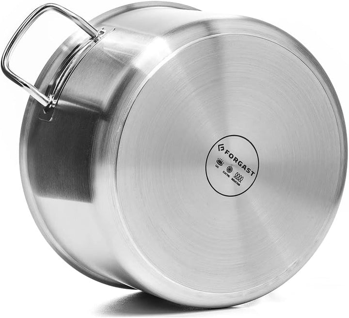 Niedrig Edelstahl Kochtopf | 5L Liter | ⌀22cm | Deckel | Topf | Induktion, Gasherd, Elektro | Spülma