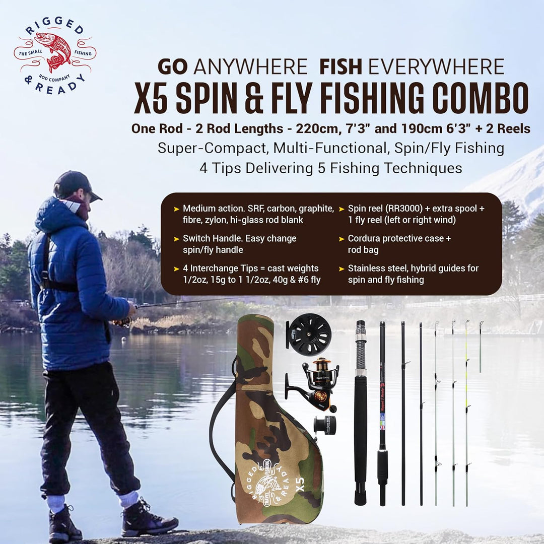 X5 Series Travel Fishing Rod &amp; Case (X5 Max, Travel &amp; Combo) - Nano-Carbon Fishing Rod Combinations
