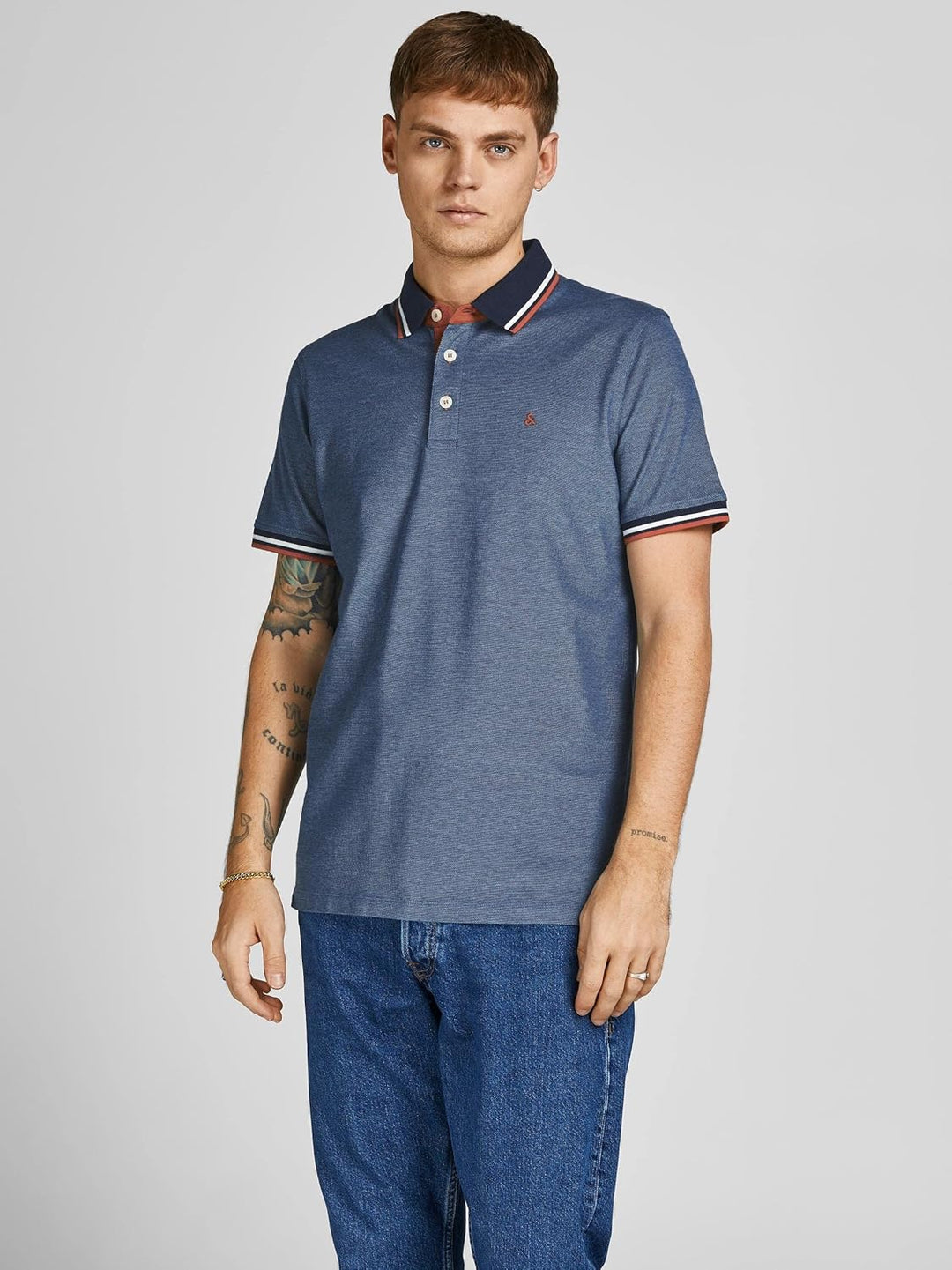 JACK & JONES Herren Slim Fit Polo Shirt JJEPAULOS Uni Sommer Hemd Kragen Kurz Arm Basic Pique Cotton