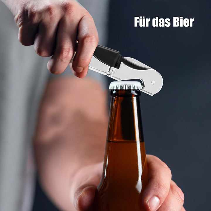 8 Stück Kellnermesser, 3-in-1 Flaschenöffner, Korkenzieher Edelstahl, Weinöffner für Sommeliers, Kel