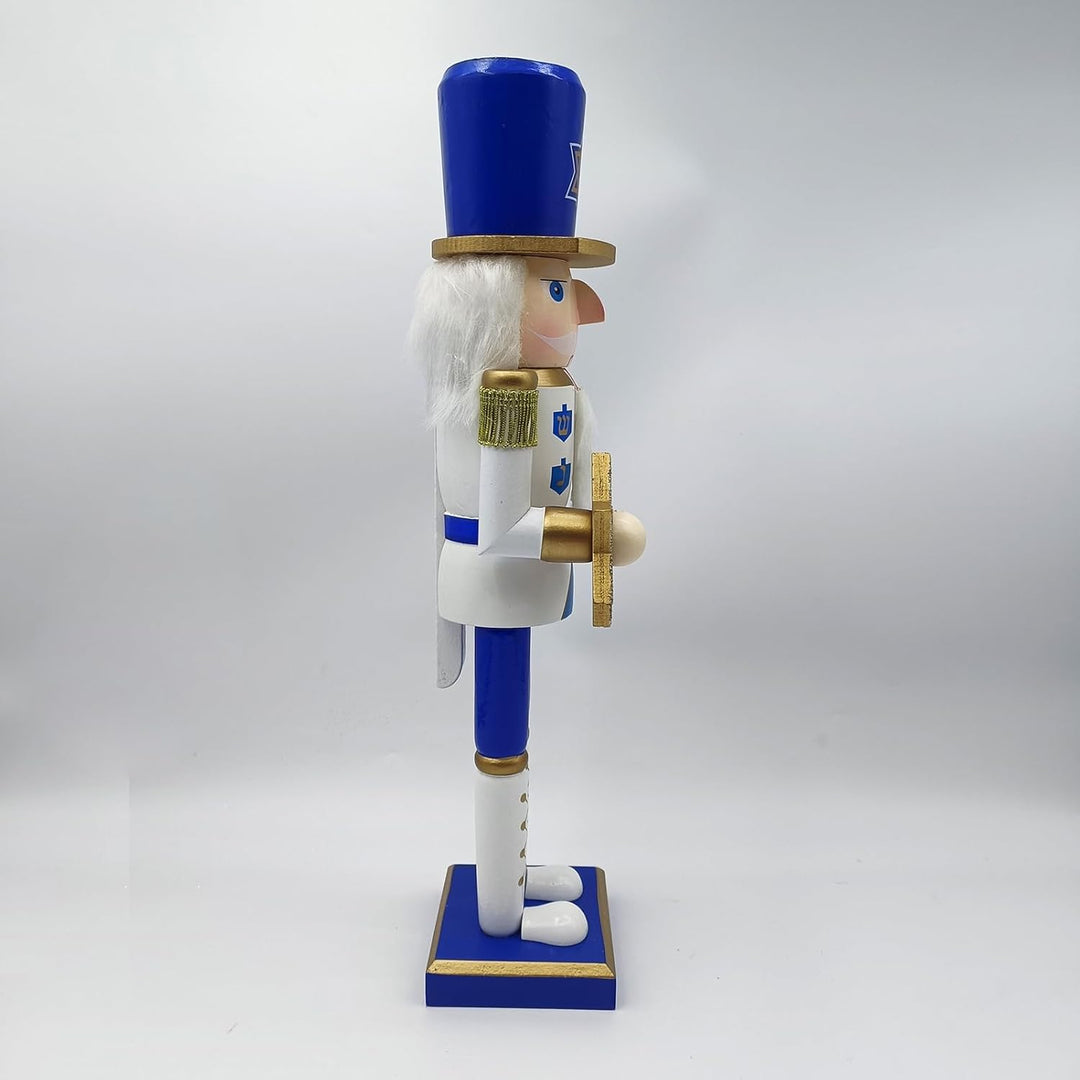Generisch Nussknacker Figuren - Holz Nussknacker Für Jüdisches Fest - Weiss Blaue Tisch Deko Figur F