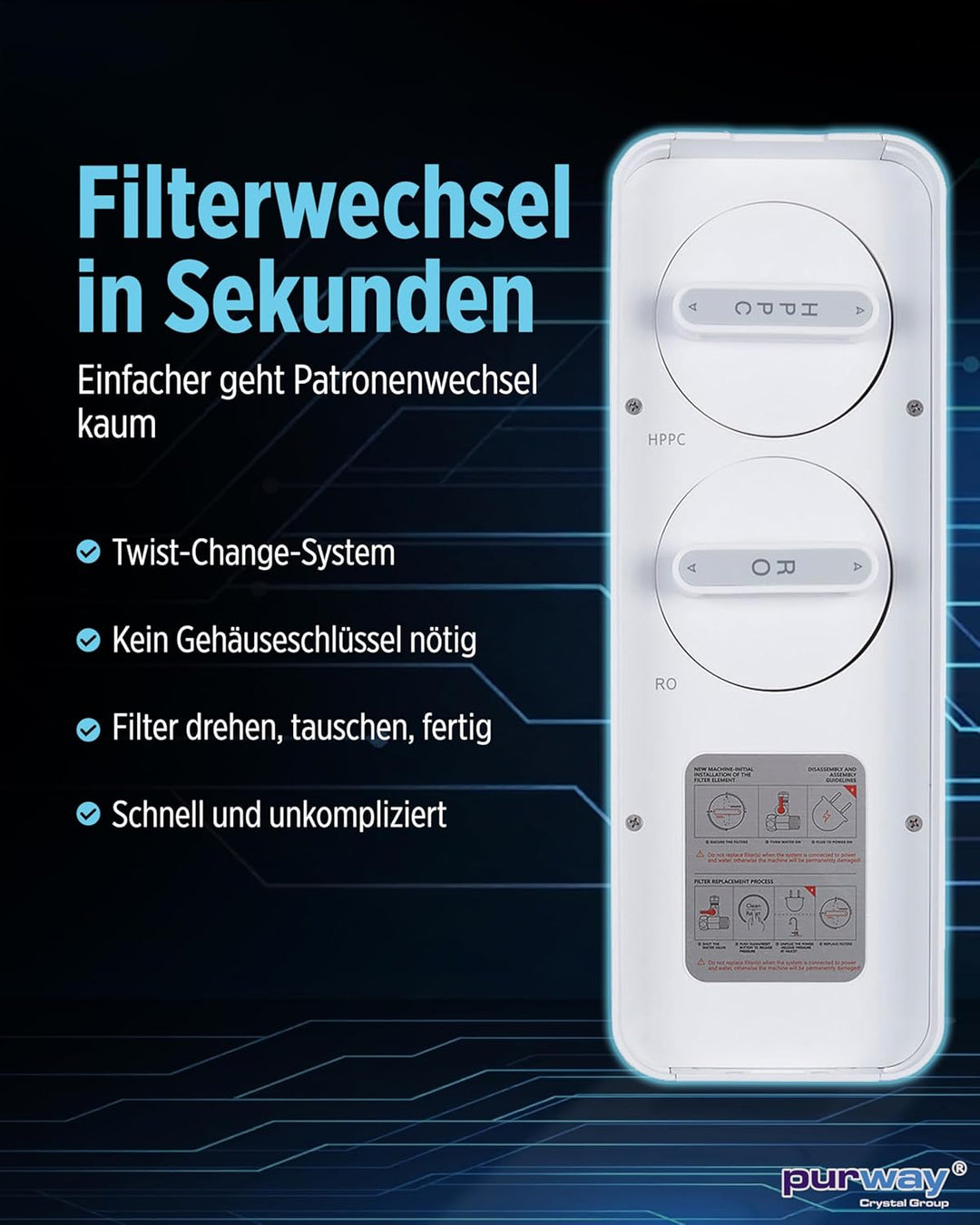 PUR PREMIUM TOP 600 GPD Direct flow Umkehrosmoseanlage + Ersatzfilter HPCC