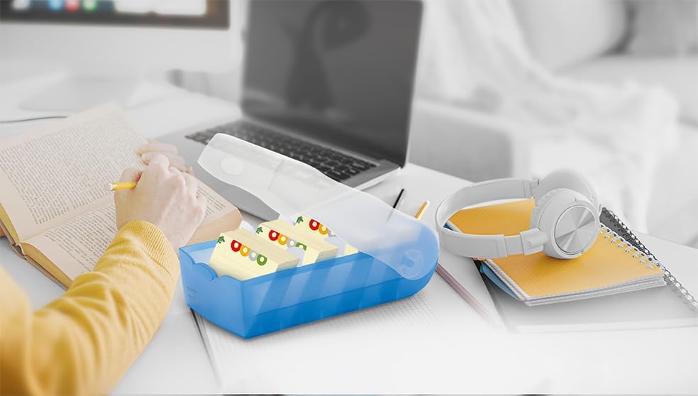 HAN Lernkarteibox CROCO, einfach Vokabeln lernen mit 5-Fächer-Lernsystem, DIN A8 Karteikasten für 50