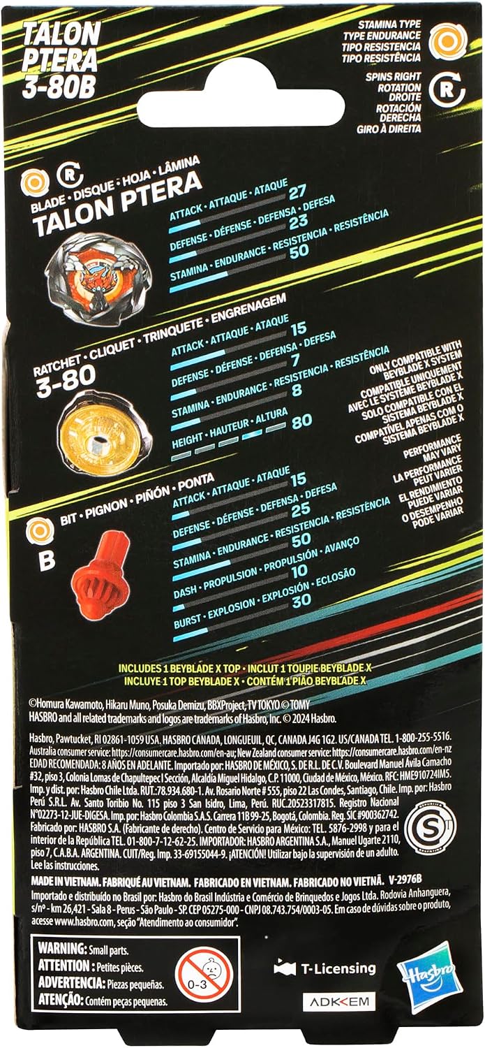 Beyblade X Booster Pack – G0195 – Kreisel Ferse Ptera 3-80B