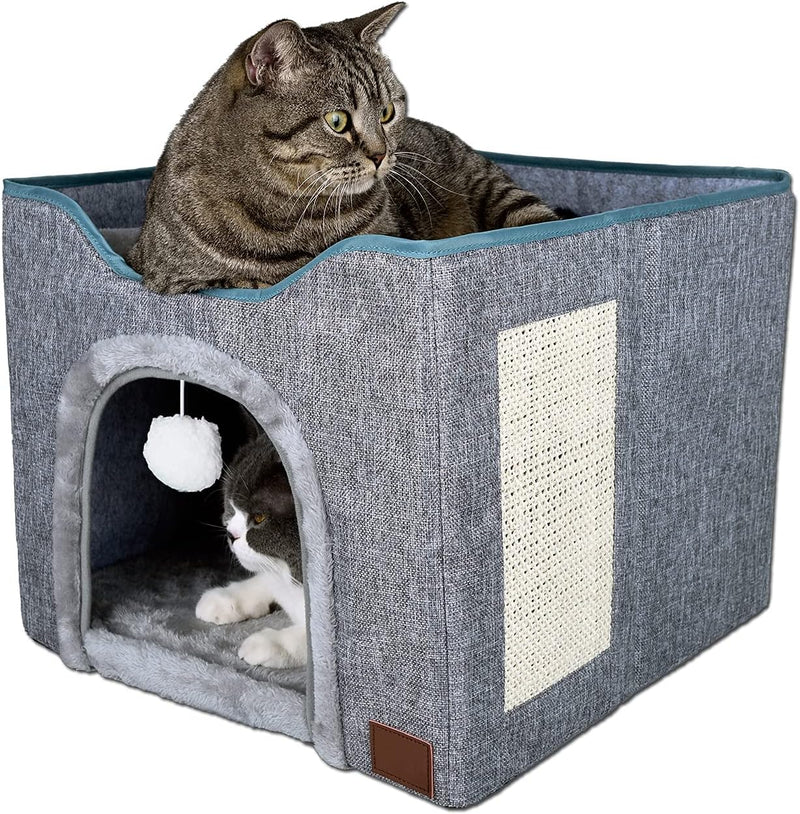 YUDOXN Faltbares Haus für Katzen mit Terrasse, zusammenklappbar, Höhle für Katzen und kleine Hunde,
