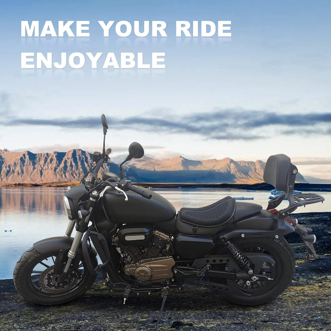 SKYJDM Faltbares Motorrad-Gel-Sitzkissen, grosse 3D-Wabenstruktur, Stossdämpfung und atmungsaktives