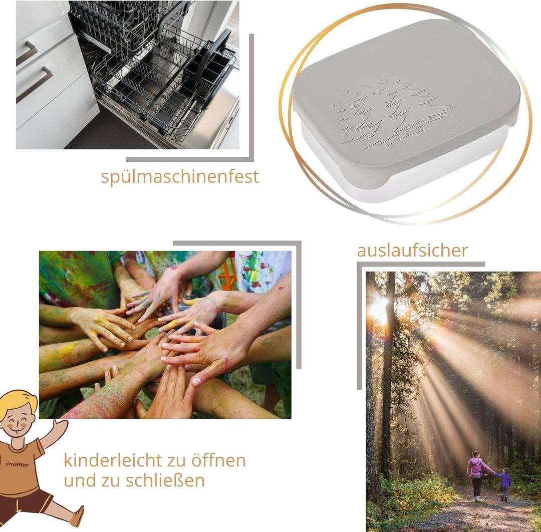 Wald The green choice Edelstahl Lunchbox, Jausendose, Brotdose, Jausenbox mit Silikondeckel, leicht