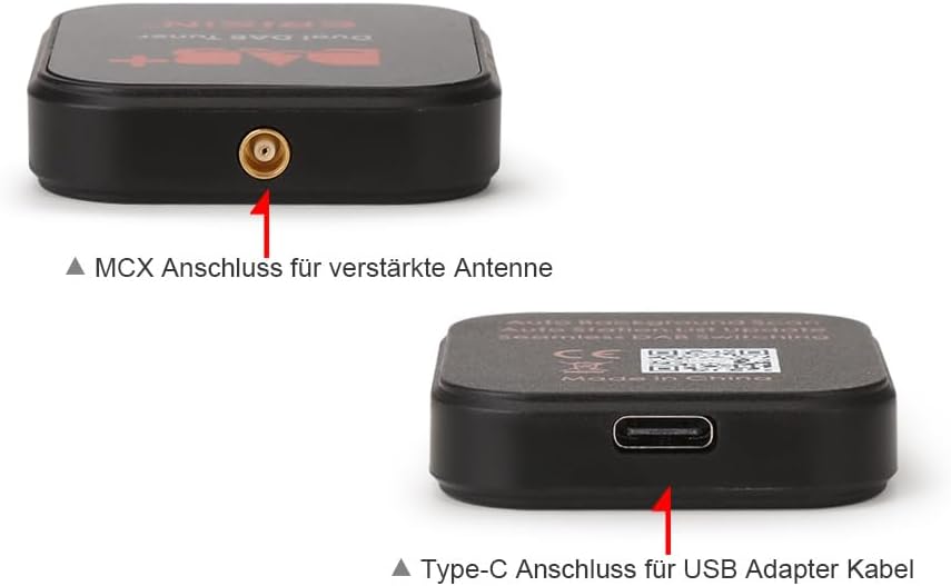 Erisin Dual Tuner DAB+ Digital Radio Box Antenne mit Verstärkter Antenne Kit Adapter für Auto Stereo