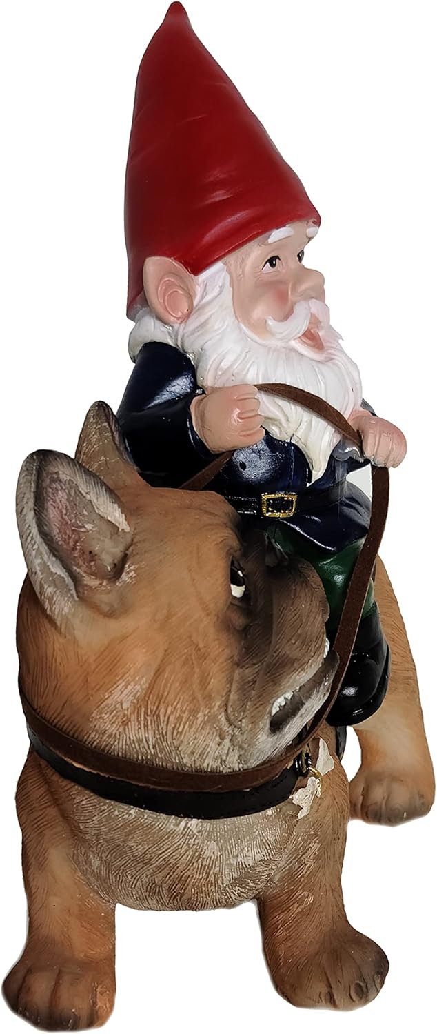 Funny Guy Mugs Gartenzwerg und eine französische Bulldogge Statue - Innen- und Aussenbereich Gartenz