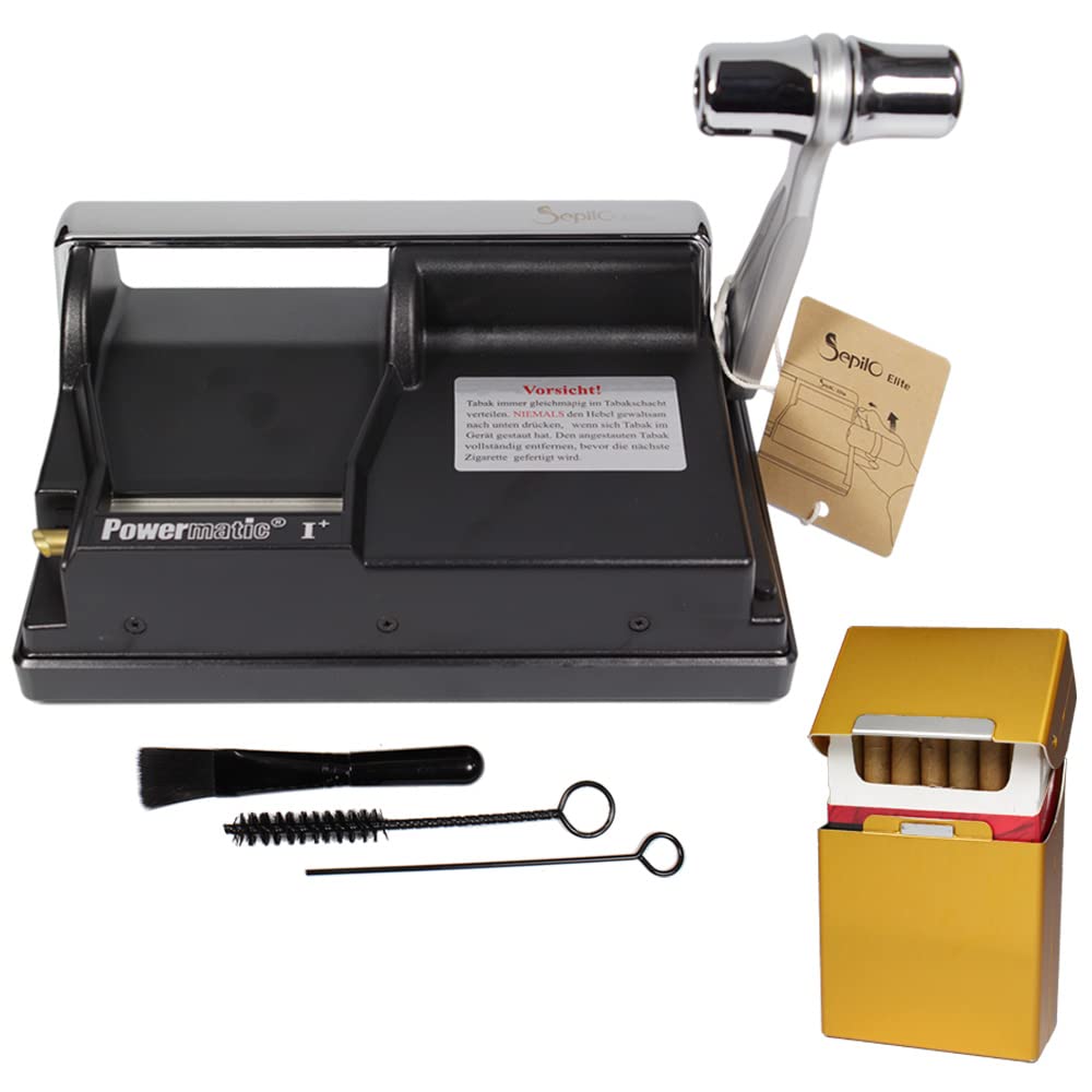 Sepilo Powermatic 1 Plus Elite Zigarettenstopfmaschine inkl. 1x Alu Zigarettenbox Stopfmaschine der