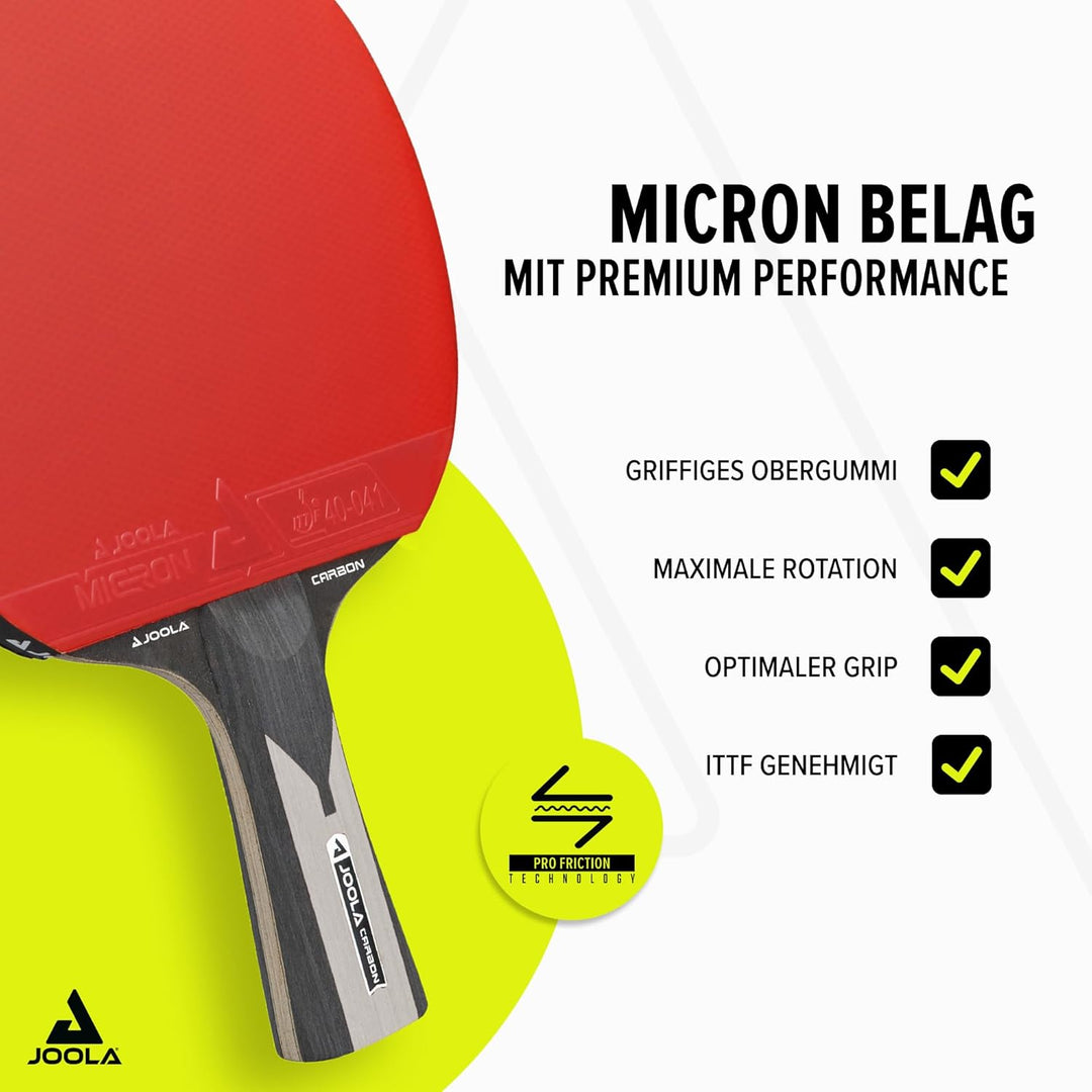 JOOLA Tischtennisschläger Carbon Pro ITTF genehmigter Profi Wettkampf Tischtennis-Schläger Carbon X
