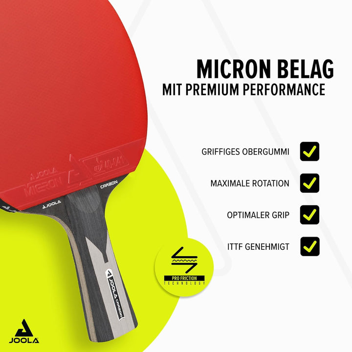 JOOLA Tischtennisschläger Carbon Pro ITTF genehmigter Profi Wettkampf Tischtennis-Schläger Carbon X