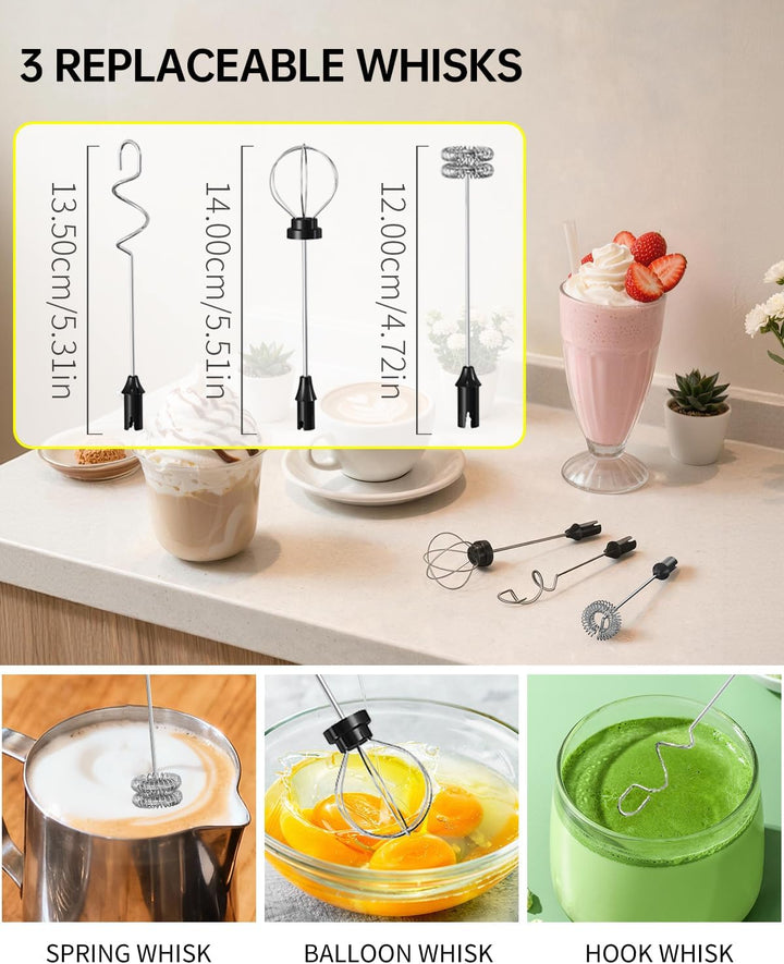 CIRCLE JOY Elektrischer Milchaufschäumer Stab mit variabler Geschwindigkeit Variabel Silber - Box &amp;