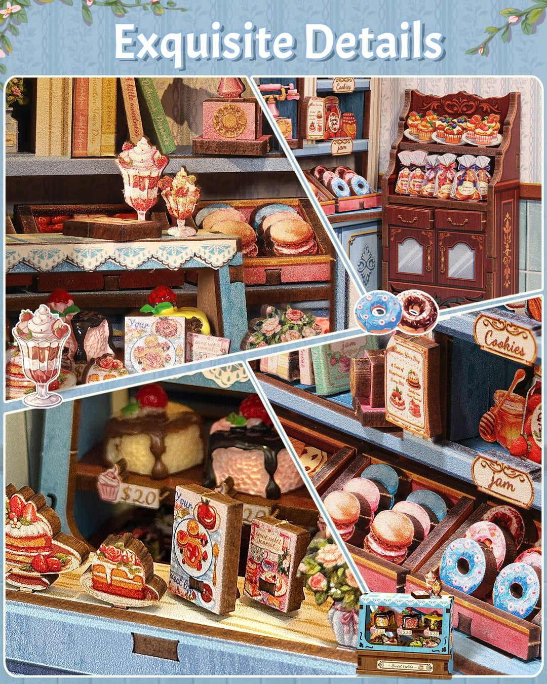 CUTEBEE Book Nook Kit – DIY Puppenhaus Häuser, Miniatur Haus Selber Bauen Bausatz für Erwachsene, 3D