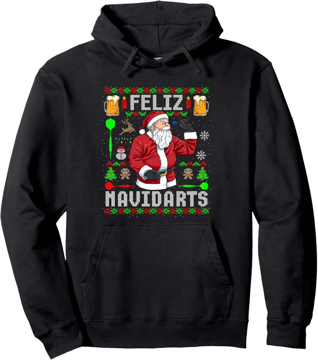 Lustiges Ugly Christmas Darts Feliz Navidarts Geschenk Pullover Hoodie