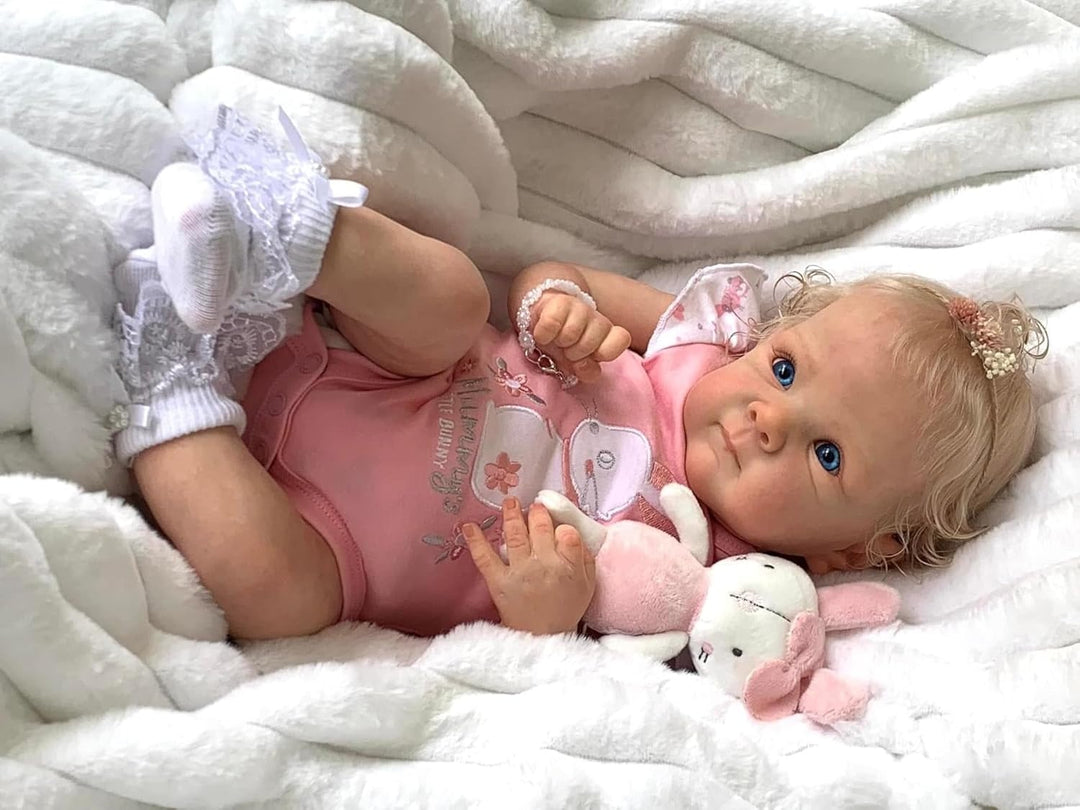 Zero pam Reborn Baby Vollsilikon Lebensecht,Reborn Baby Mädchen, 48CM Lebensechte Babypuppen Wie Ech