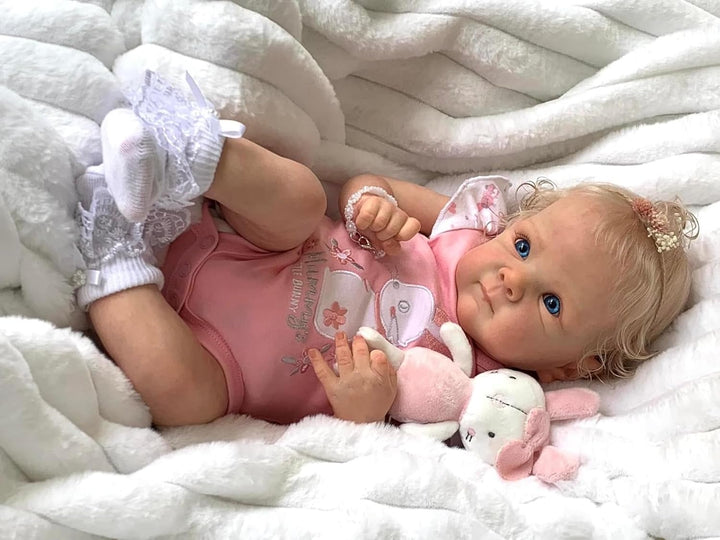 Zero pam Reborn Baby Vollsilikon Lebensecht,Reborn Baby Mädchen, 48CM Lebensechte Babypuppen Wie Ech