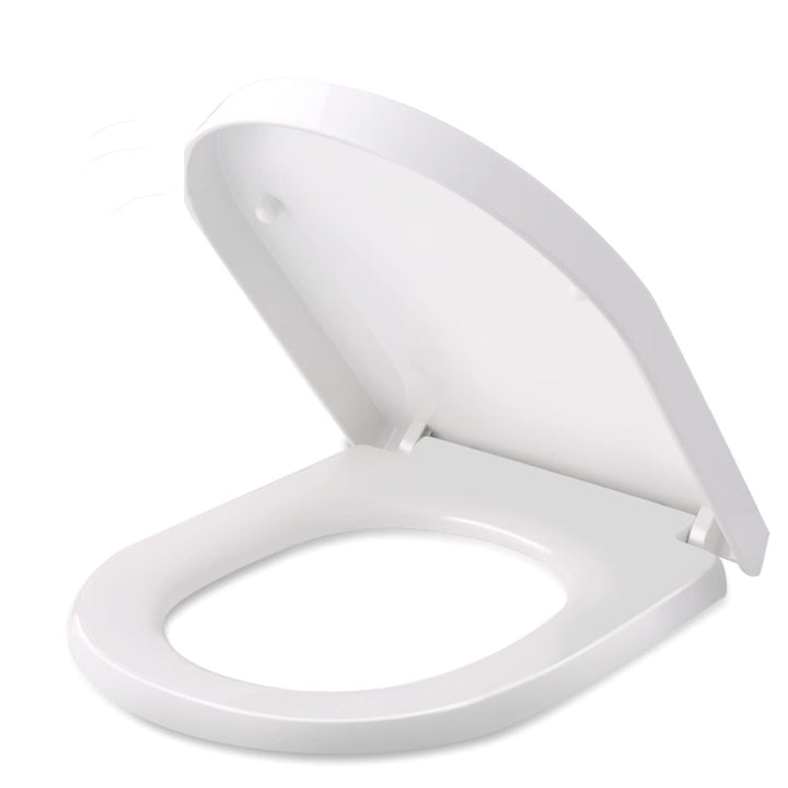 Himimi Toilettendeckel, WC Sitz mit Absenkautomatik, Toilettensitz D-Form mit Einstellbares Edelstah