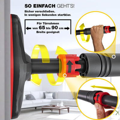 Sportstech Klimmzugstange mit innovativer Gear-Lock Funktion | sicher & schnell ohne Schrauben im Tü