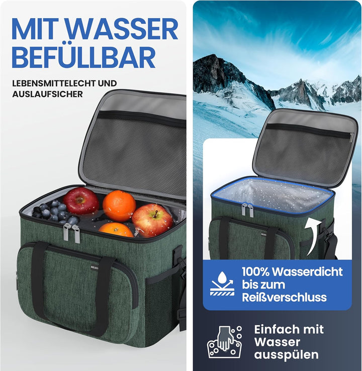 HELDENWERK Kühltasche klein & faltbar 10L, Isolierte Thermo Lunchtasche für Essen & Getränke, wasser