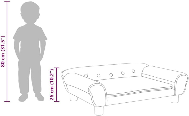 vidaXL Kindersofa Creme 70x45x26 cm Samt