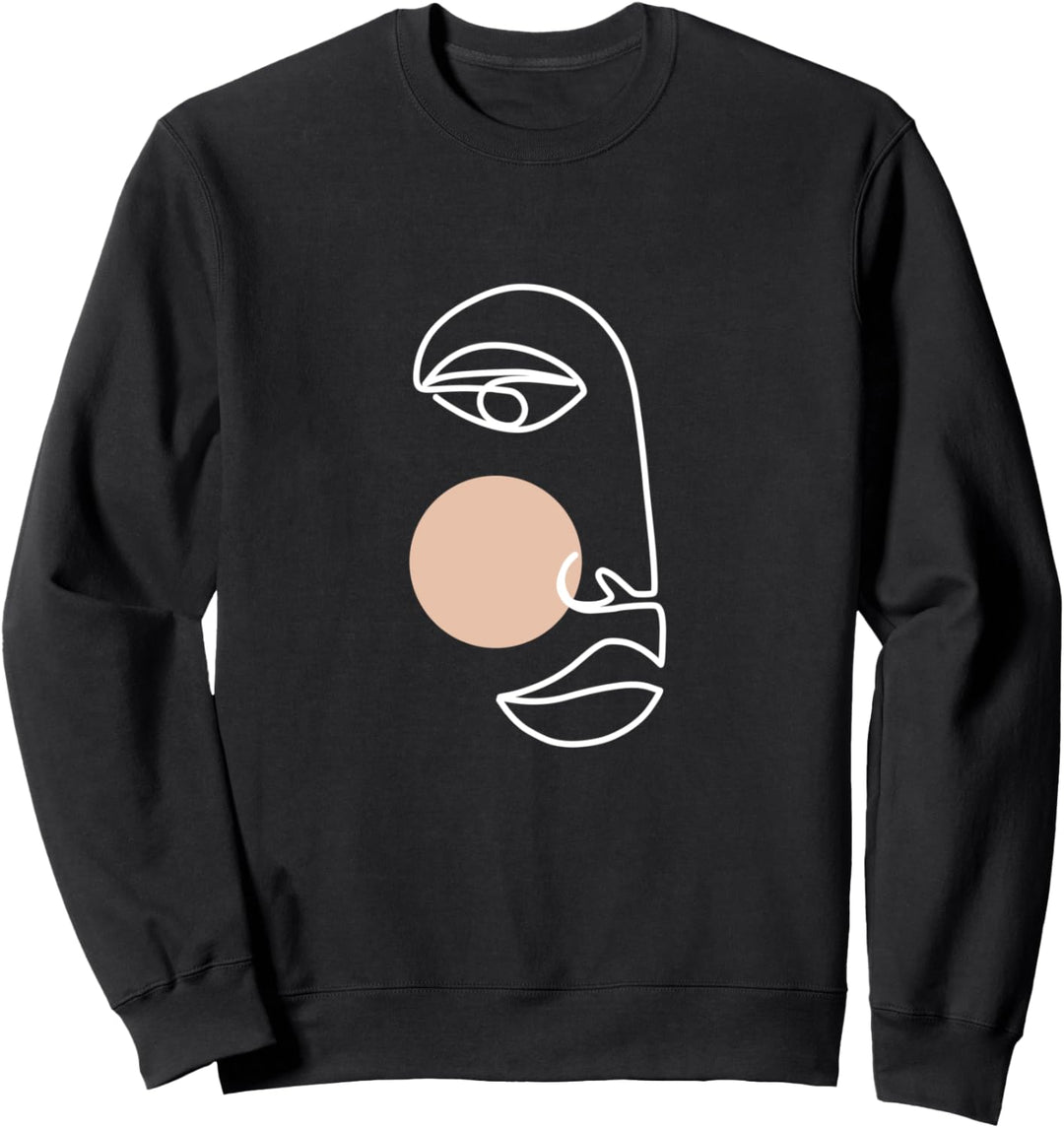 One Line Kunst Frau Linien Kunst Gesicht Auge abstrakt Sweatshirt
