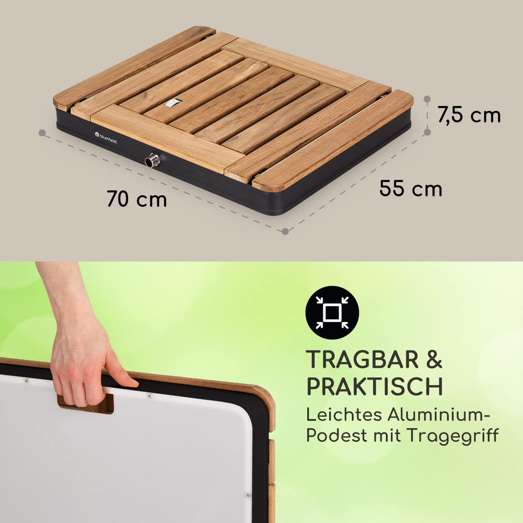blumfeldt Mobile Gartendusche, Aussendusche für den Garten, Bodendusche mit 4m Wasserstrahlhöhe, Bod