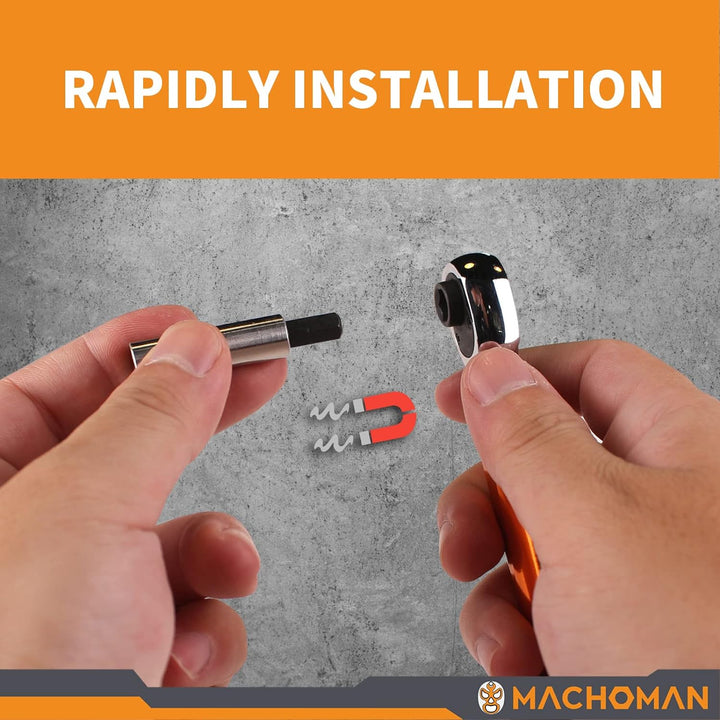 MACHOMAN 1/4" Dr. Taschen-Drehmomentschlüssel 2-14 Nm, Fahrradzubehör mit 10-Bit-Satz und magnetisch