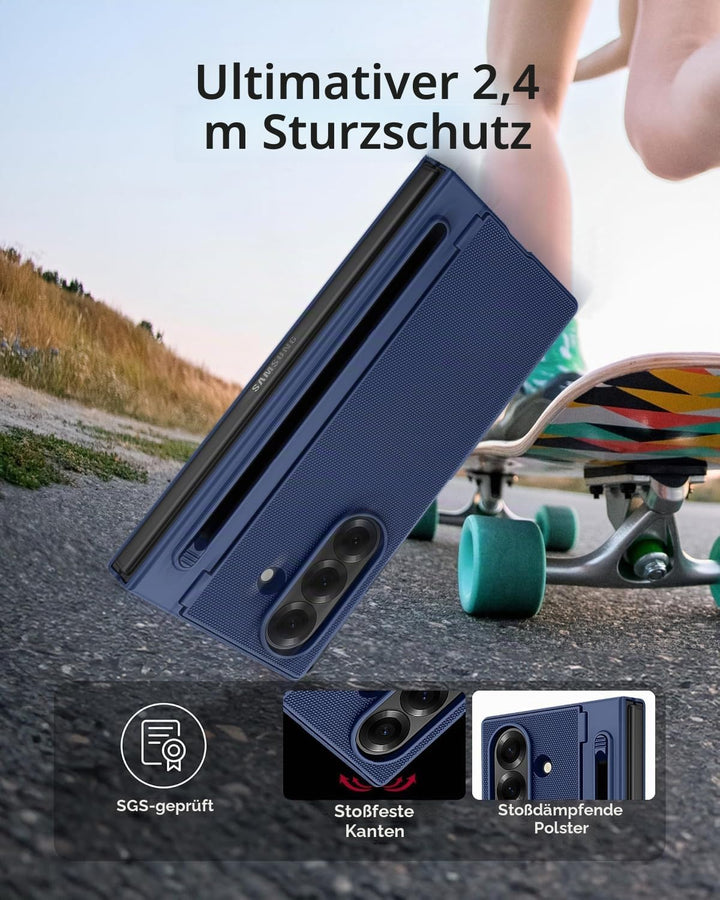 Miimall Kompatibel mit Samsung Galaxy Z Fold 5 Hülle mit S-Pen &amp; Stifthalter, [HD Displayschutz] Ult