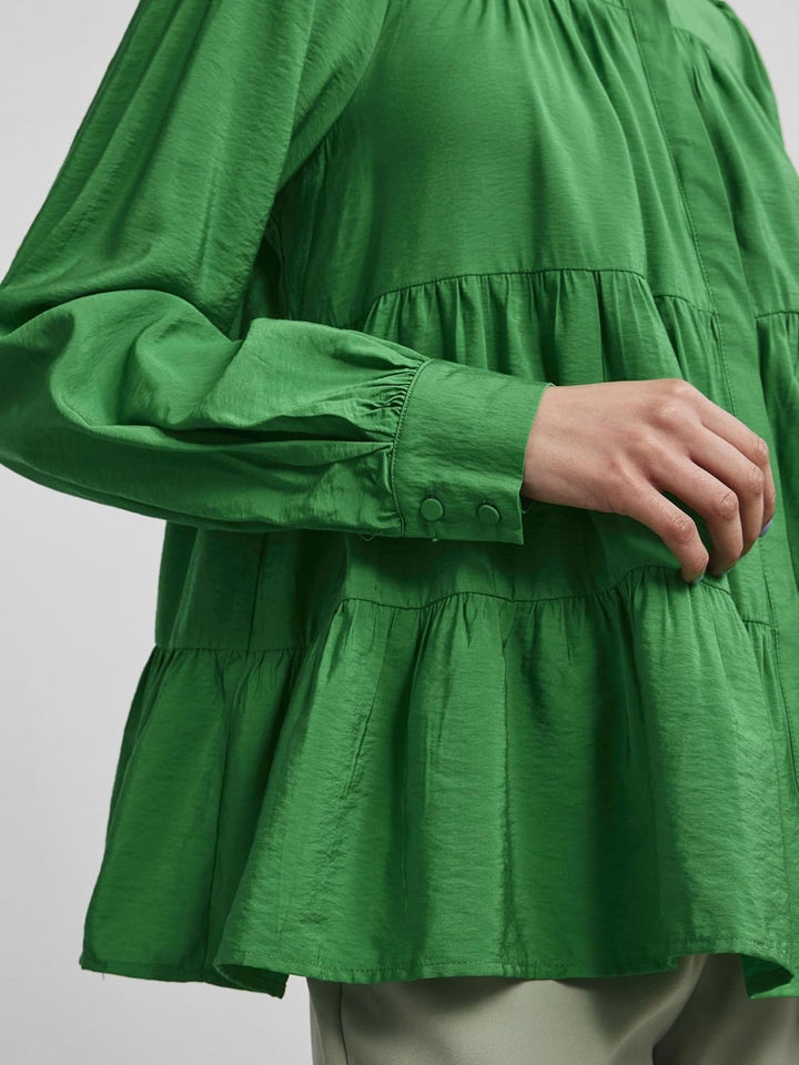 YAS Damen Yaspala S. Noos L S Shirts, Fern Green, XS EU