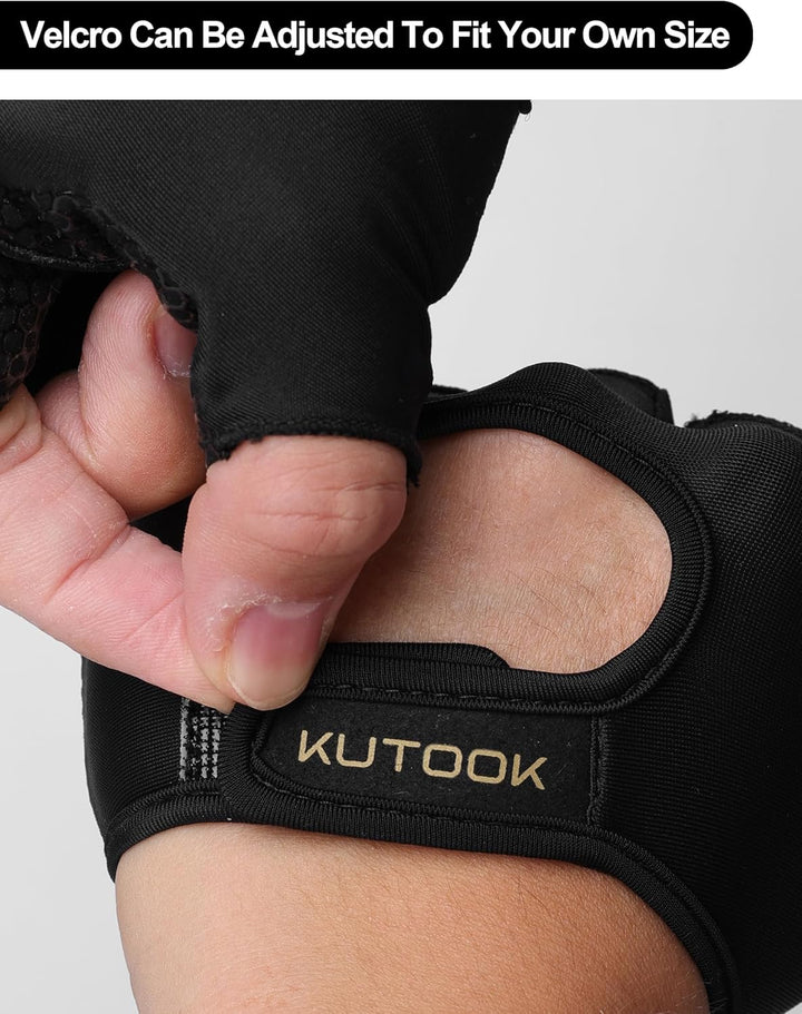 KUTOOK Mini Fitnesshandschuhe Herren/Damen 3mm XRD Gepolstert rutschfeste Halb Handschuhe für Gym Pu