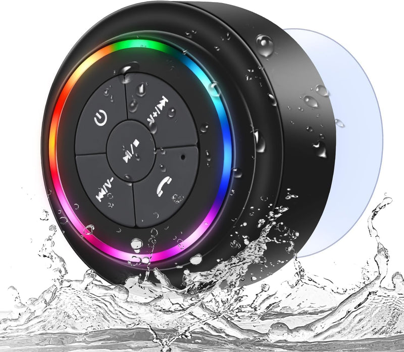 ANLEDDA Bluetooth Lautsprecher IPX7 Wasserschutz Tragbarer Lautsprecher mit Saugnapf Waterproof Spea