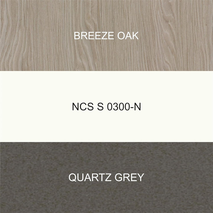 CalleaDesign Russell Wanduhr Weiss Quarzgrau Breeze Oak Elegantes Originelles Hochwertig 45 cm Moder