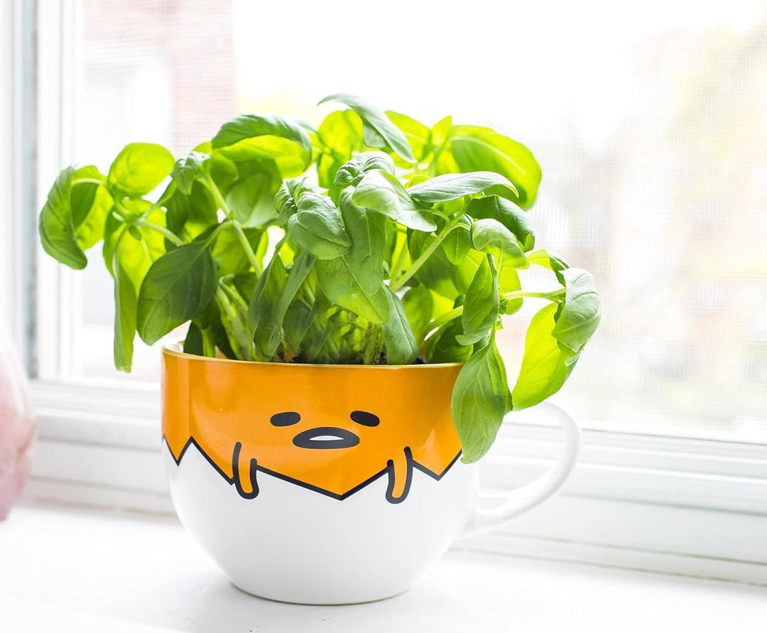 Silver Buffalo GUD20136B Sanrio Gudetama Suppentasse mit Löffel, Keramik, Gelb, Sanrio Gudetama Clos