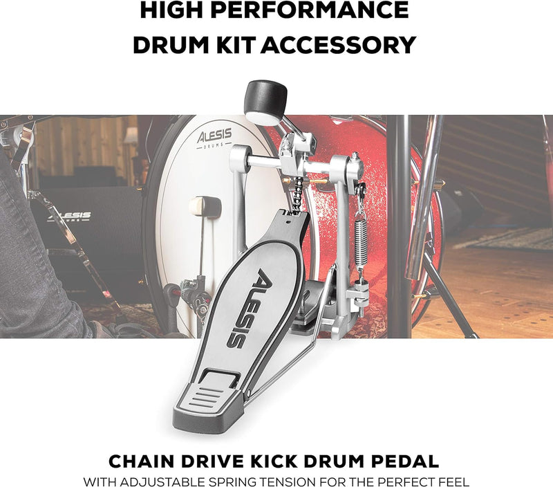 Alesis Drums KP1 – Kick Drum Pedal mit Kettenantrieb für nahezu jedes Alesis E-Drum Set oder akustis
