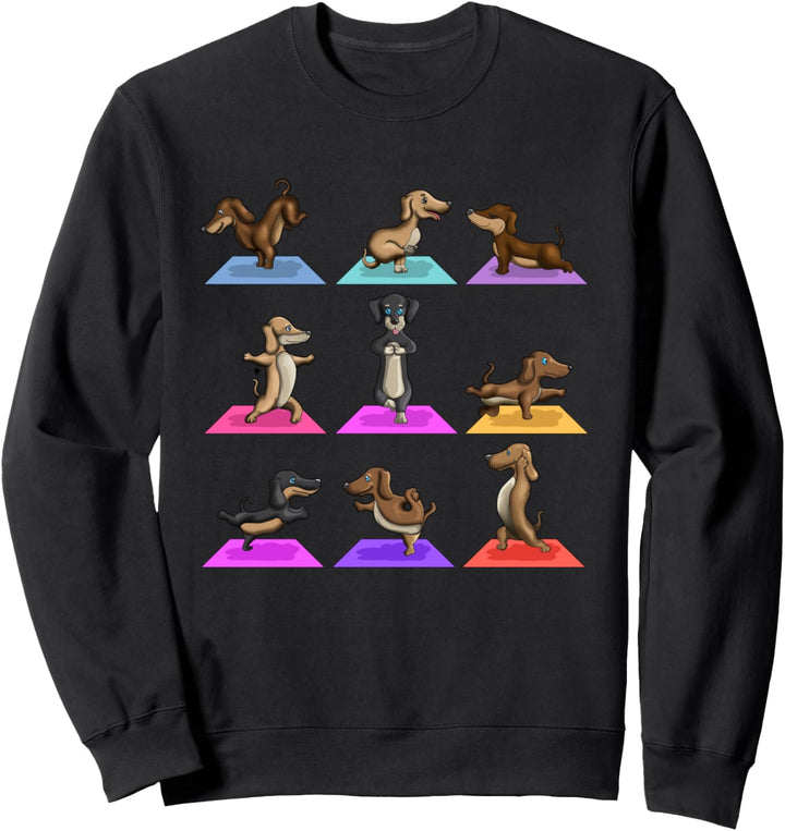 Yoga Hunderasse Dackel Meditierende Haustiere Yogaposen Sweatshirt