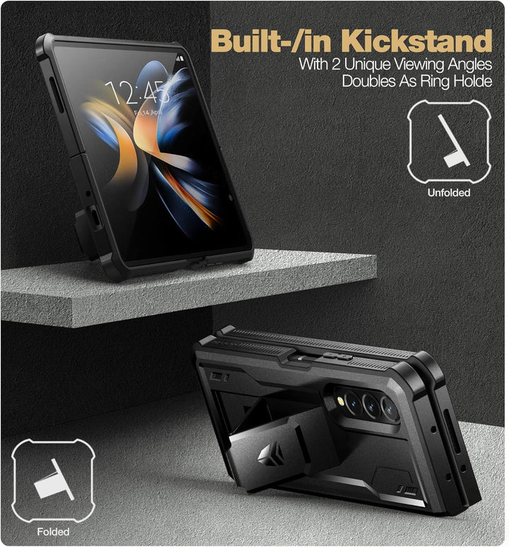 Dexnor für Samsung Galaxy Z Fold 4 5G Hülle, Full-Body Dual Layer Rugged Fall mit eingebautem Displa