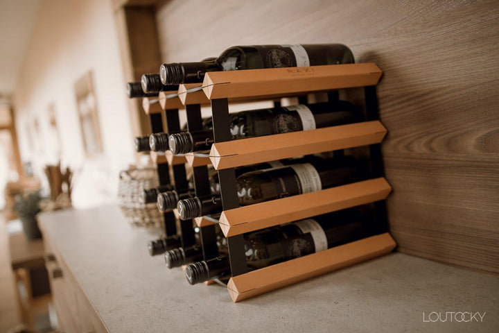 RAXI™ Classic Premium Weinregal aus Holz mit luxuriösem Design, Flaschenregal für 12x Wein Flaschen