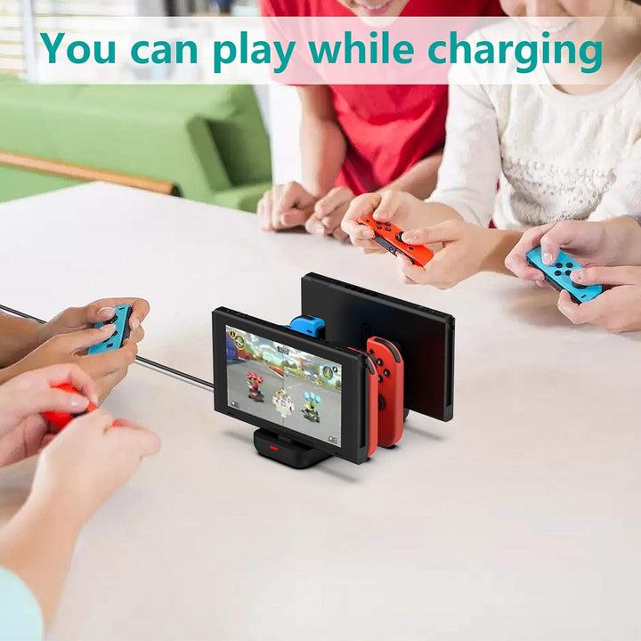 GeeRic Ladestation Kompatibel für Switch,6 IN 1 Switch Joy Con Ladegerät joycon ladestation Lade Doc