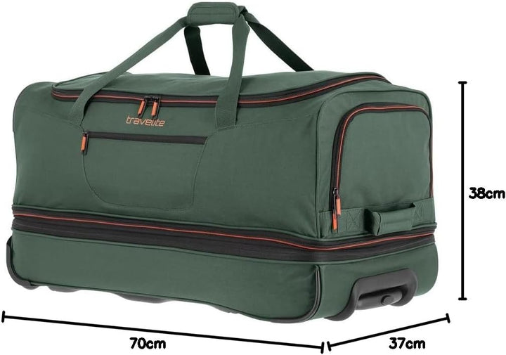 travelite 2-Rad Trolley Reisetasche Gr. L mit Dehnfalte, Gepäck Serie BASICS: Weichgepäck Reisetasch