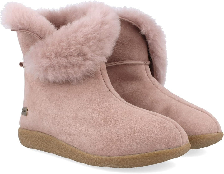 HAFLINGER Lammfell Leder Hausschuhe Lemmi Unisex Stiefel 36 EU Rosenholz, 36 EU Rosenholz