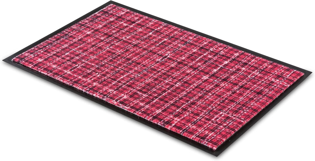 Rutschfeste Fussmatte Innen waschbar - Gitter rot 40 x 60 cm (Rechteckig), Gitter Rot 40 x 60 cm (Re