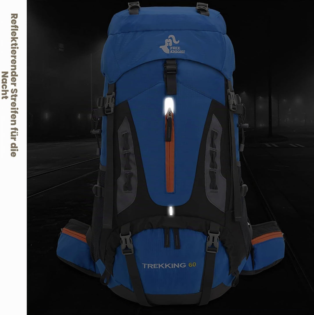 Bseash 60 l wasserdichter leichter Wanderrucksack mit Regenschutz, Outdoor-Sport, Reisen, Tagesrucks