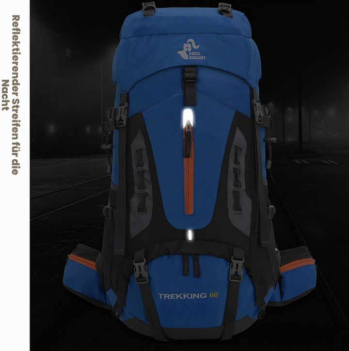 Bseash 60 l wasserdichter leichter Wanderrucksack mit Regenschutz, Outdoor-Sport, Reisen, Tagesrucks