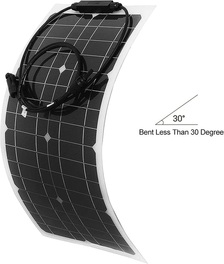 25 Watt 12 Volt flexibles monokristallines Solarpanel für Wohnmobile Camper Van Boote und mehr (Sola