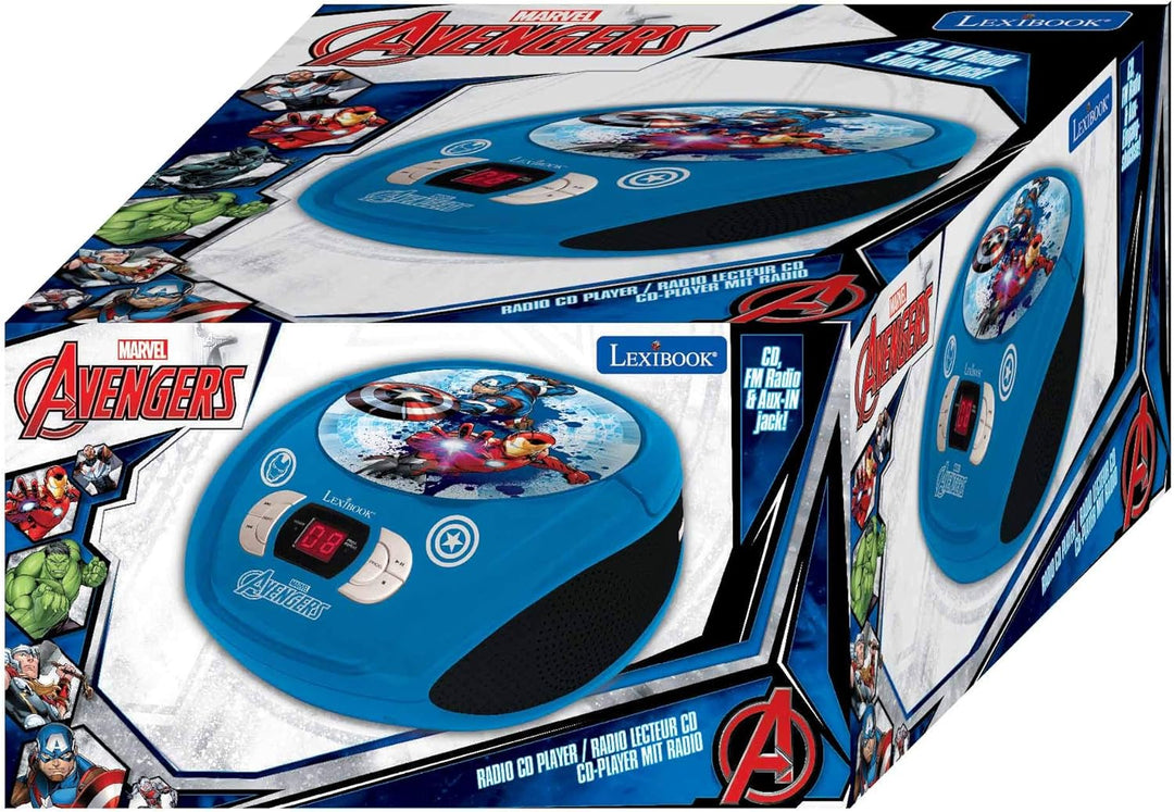 Lexibook Marvel The Avengers Iron ManBoombox CD-Player, AUX-Eingangsbuchse, AC-Betrieb oder Batterie