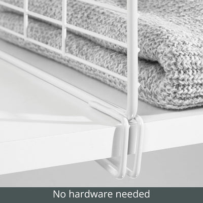 mDesign 2er-Set Drahtkorb für den Kleiderschrank – moderner Schrank Organizer mit 2 Ebenen für Kleid